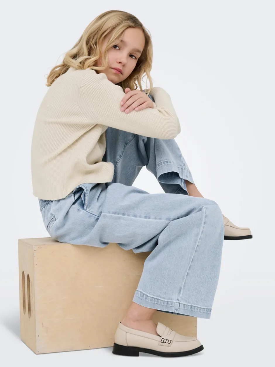 Outlet KOGDEIA Høj talje Wide leg fit Jeans Børn Tøj·Jeans