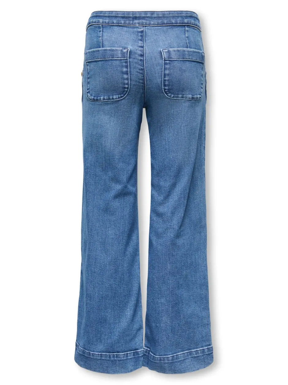 Clearance KOGMADISON Høj talje Wide leg fit Ankellængde Jeans Børn Tøj·Jeans