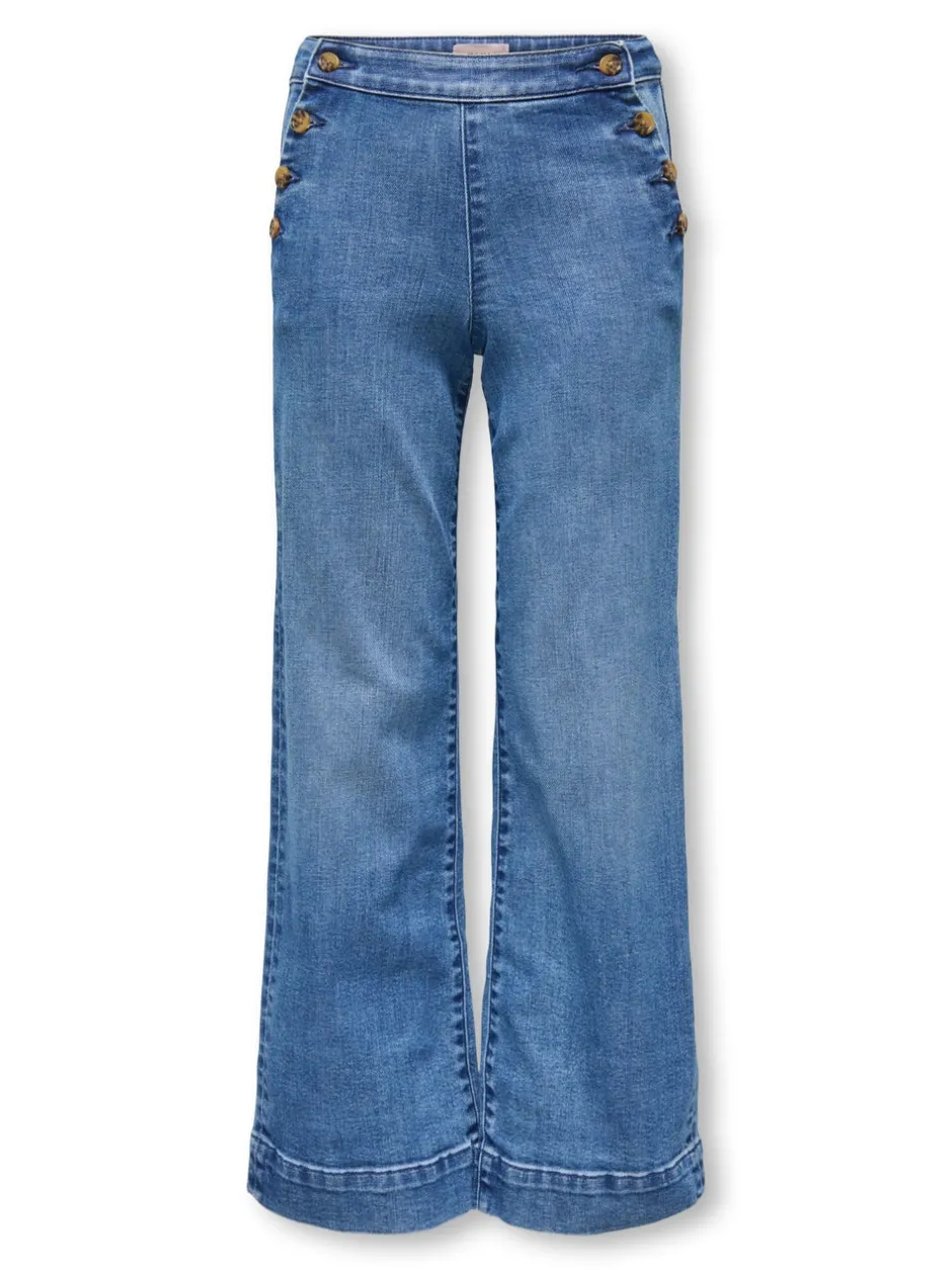 Clearance KOGMADISON Høj talje Wide leg fit Ankellængde Jeans Børn Tøj·Jeans