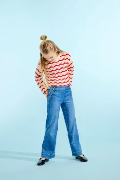 Clearance KOGMADISON Høj talje Wide leg fit Ankellængde Jeans Børn Tøj·Jeans