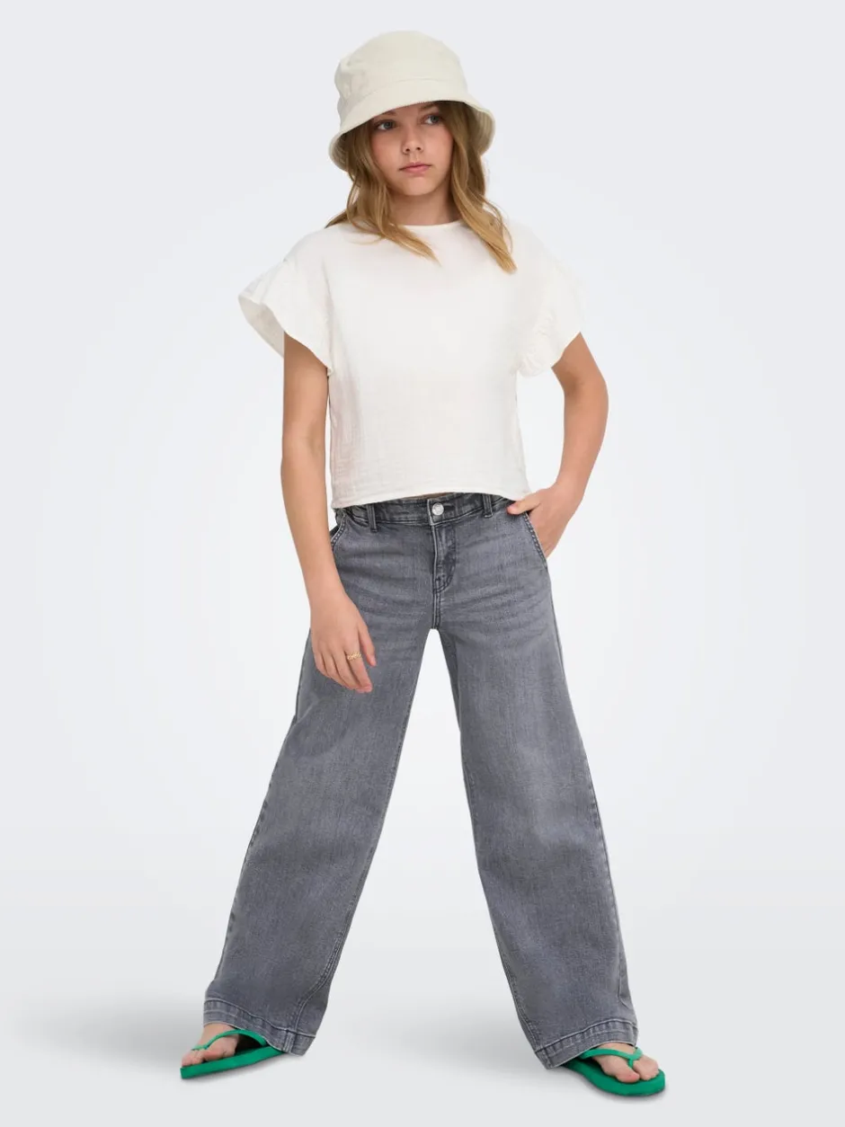 Outlet KOGNEW Mellemhøj talje Wide leg fit Jeans Børn Tøj·Jeans
