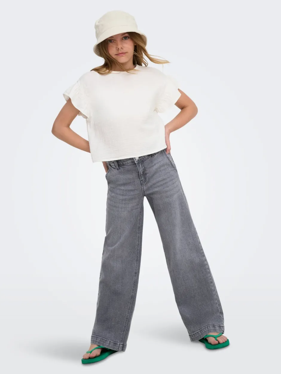 Outlet KOGNEW Mellemhøj talje Wide leg fit Jeans Børn Tøj·Jeans