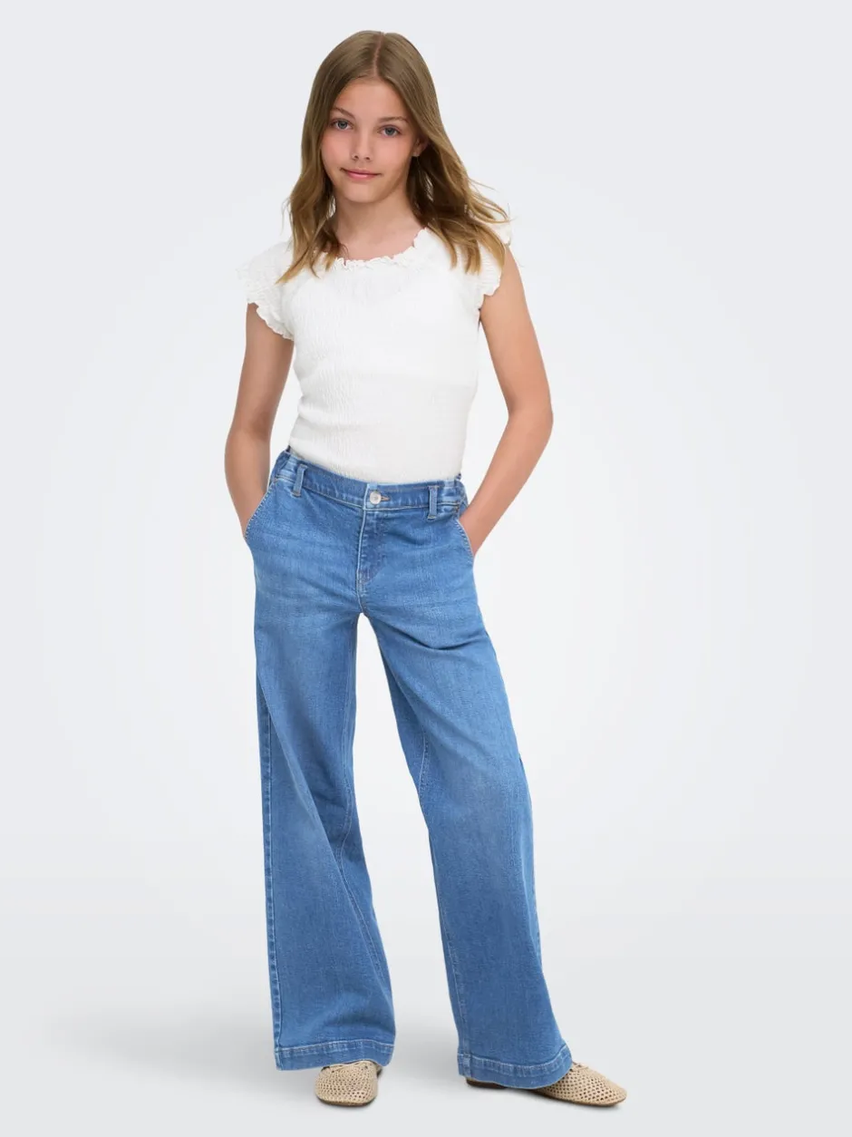 Outlet KOGNEW Mellemhøj talje Wide leg fit Jeans Børn Tøj·Jeans