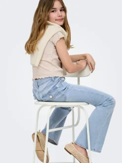 New KOGPHOEBE Lav talje Flared fit Jeans Børn Tøj·Jeans