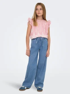 Discount KOGYASMIN Mellemhøj talje Wide leg fit Jeans Børn Tøj·Jeans