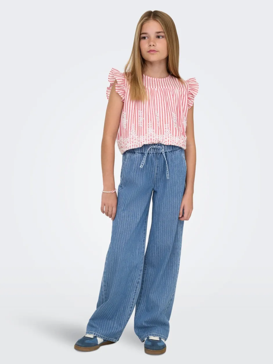 Discount KOGYASMIN Mellemhøj talje Wide leg fit Jeans Børn Tøj·Jeans