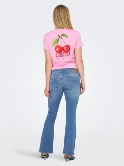 Sale OLMBLUSH Mellemhøj talje Flared fit Jeans Dame Jeans