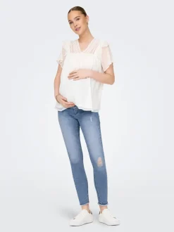 Hot OLMBLUSH Mellemhøj talje Skinny fit Ankellængde Jeans Dame Jeans