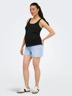 Clearance OLMGABI Mellemhøj talje Regular fit Denim-shorts Dame Shorts|Denimshorts