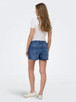 OLMGABI Mellemhøj talje Regular fit Denim-shorts Dame Shorts|Denimshorts