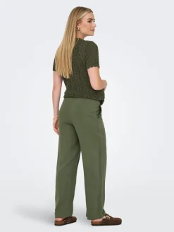 Discount OLMSIESTA Straight fit Hør Bukser Dame Bukser