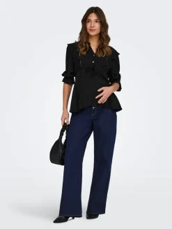 OLMSNOW Høj talje Wide leg fit Jeans Dame Jeans