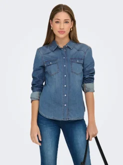 Hot ONLALICE Denim-skjorte Dame Skjorter