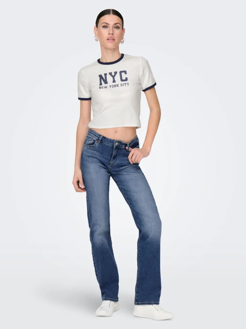 Sale ONLALICIA Mellemhøj talje Straight fit Jeans Dame Jeans|Jeans