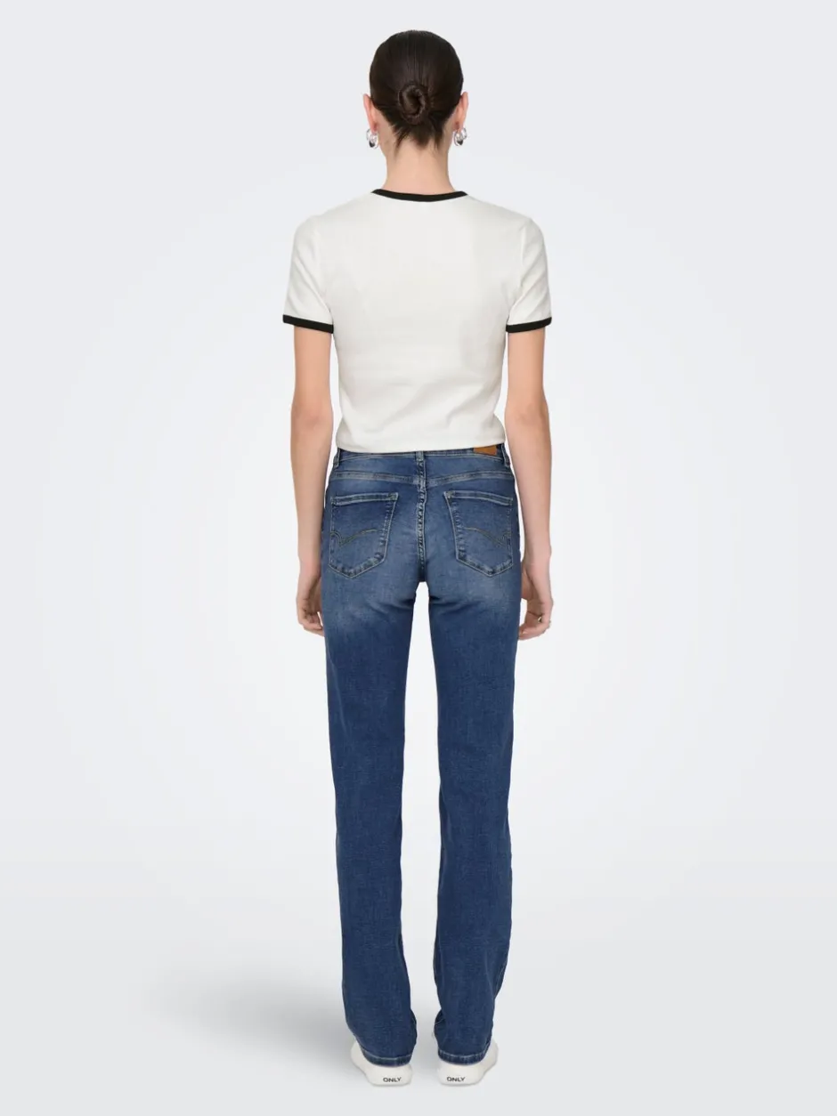 Sale ONLALICIA Mellemhøj talje Straight fit Jeans Dame Jeans|Jeans