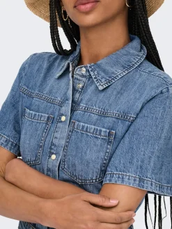 Hot ONLALIYAH Lang kjole Dame Kjoler|Double Denim