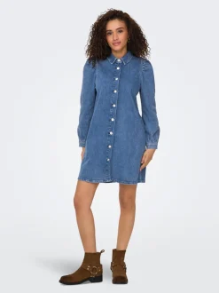 Sale ONLALMA Kort kjole Dame Kjoler|Double Denim