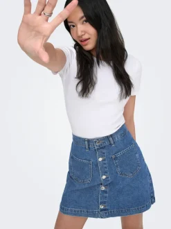 Online ONLAMAZING Denim Denim-nederdel Kort nederdel Dame Nederdele|Denimnederdele