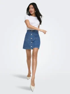 Online ONLAMAZING Denim Denim-nederdel Kort nederdel Dame Nederdele|Denimnederdele