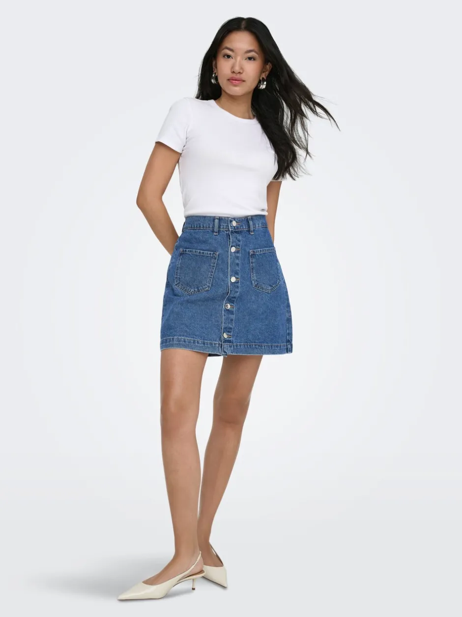 Online ONLAMAZING Denim Denim-nederdel Kort nederdel Dame Nederdele|Denimnederdele