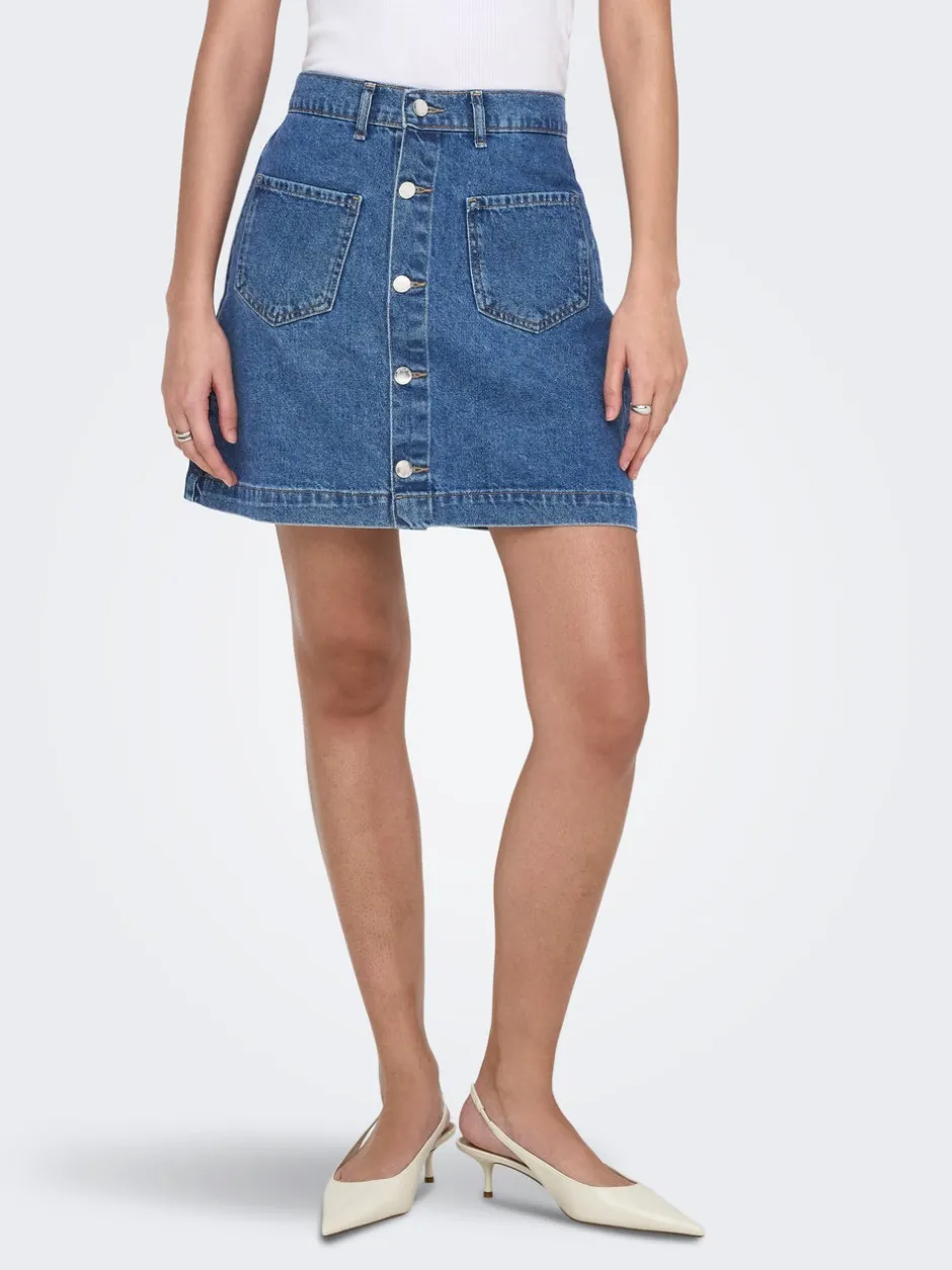 Online ONLAMAZING Denim Denim-nederdel Kort nederdel Dame Nederdele|Denimnederdele