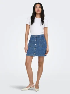 Online ONLAMAZING Denim Denim-nederdel Kort nederdel Dame Nederdele|Denimnederdele