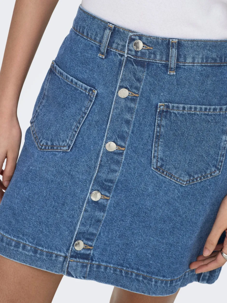 Online ONLAMAZING Denim Denim-nederdel Kort nederdel Dame Nederdele|Denimnederdele