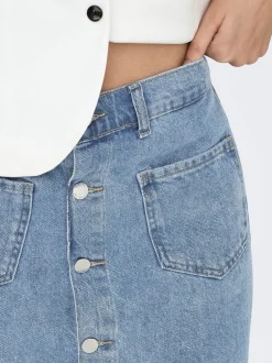 Discount ONLAMAZING Denim Denim-nederdel Kort nederdel Dame Nederdele|Denimnederdele