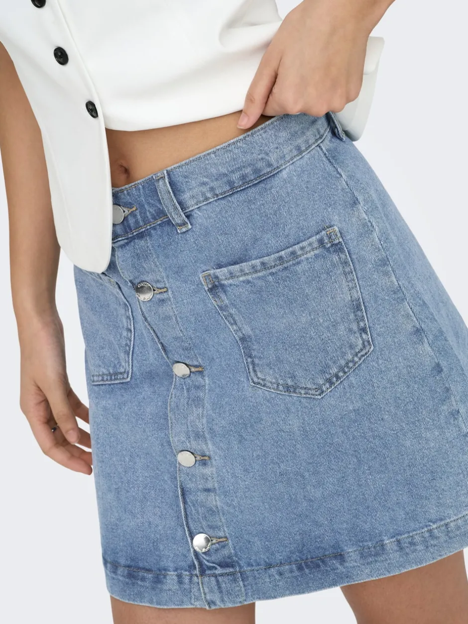 Discount ONLAMAZING Denim Denim-nederdel Kort nederdel Dame Nederdele|Denimnederdele