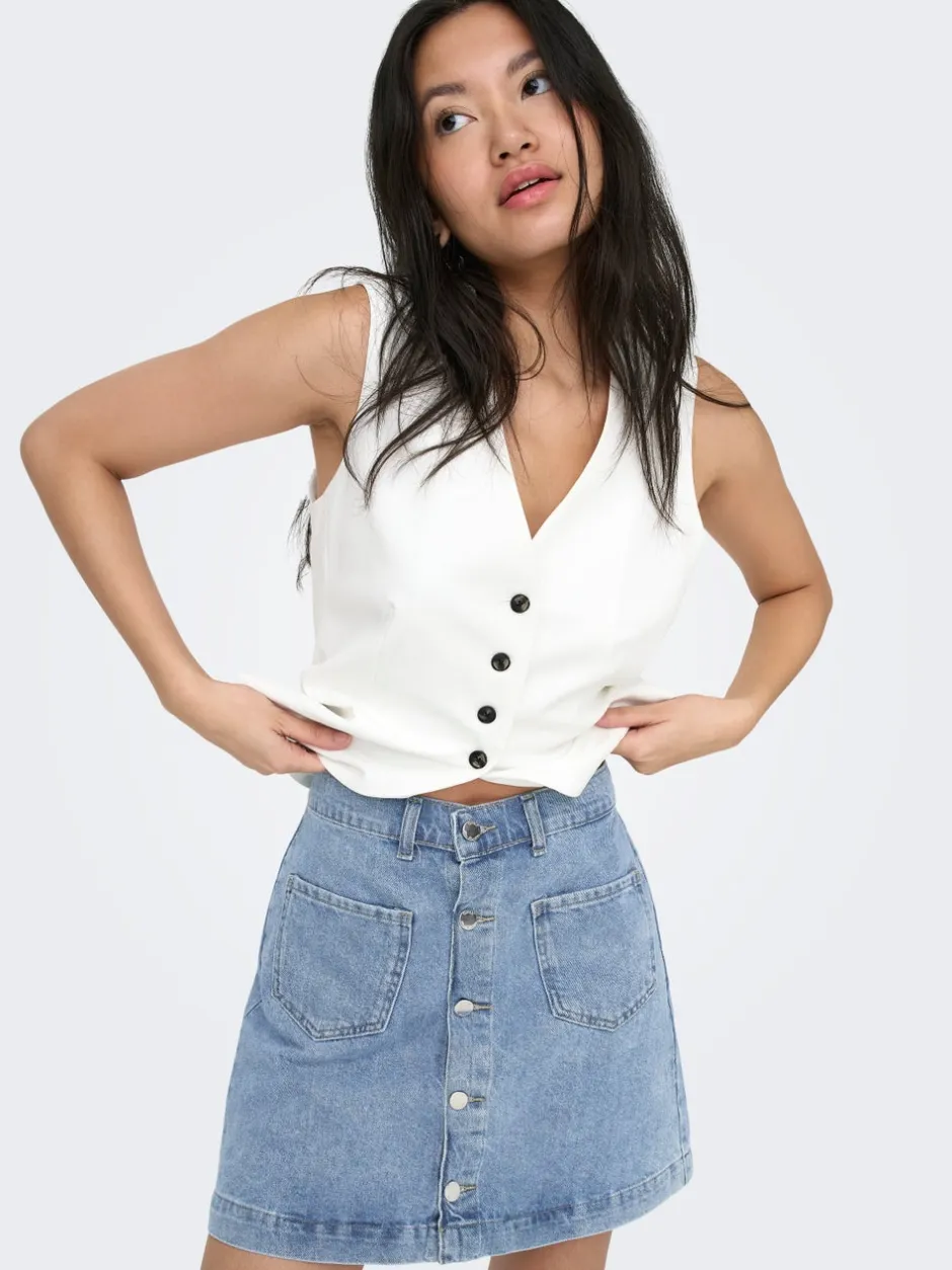 Discount ONLAMAZING Denim Denim-nederdel Kort nederdel Dame Nederdele|Denimnederdele