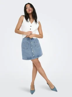Discount ONLAMAZING Denim Denim-nederdel Kort nederdel Dame Nederdele|Denimnederdele