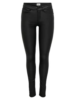 Outlet ONLANNE Skinny fit Coatede læderbukser Dame Bukser