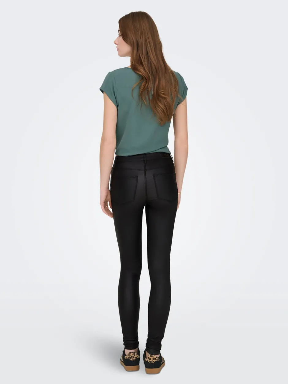 Outlet ONLANNE Skinny fit Coatede læderbukser Dame Bukser