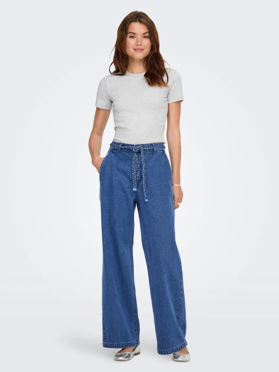 New ONLARLENE Høj talje Wide leg fit Jeans Dame Jeans|Jeans