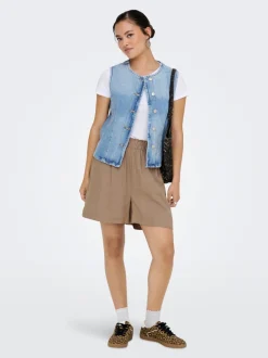 Sale ONLAYA Tailored vest Dame Double Denim|Toppe