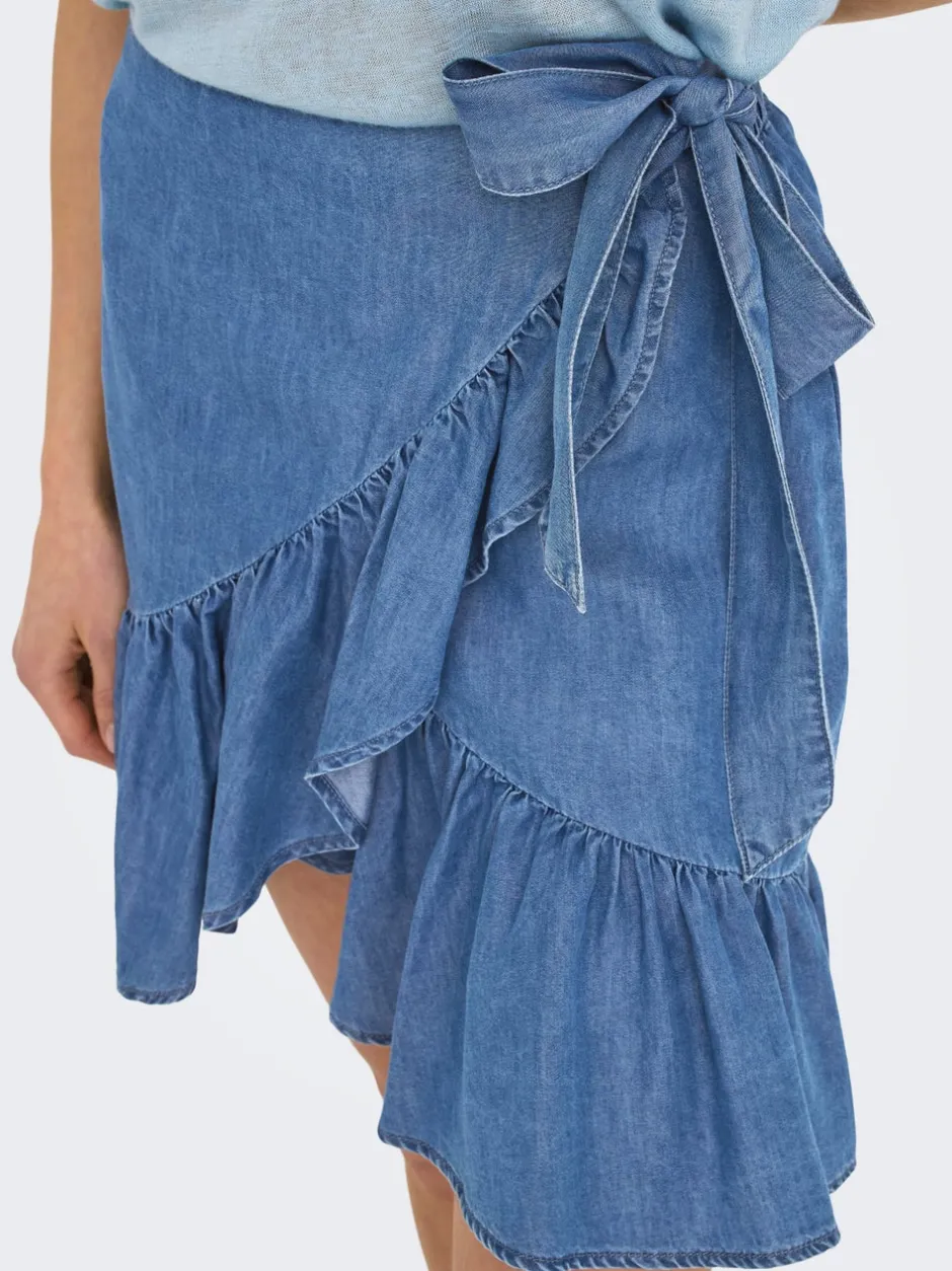 Clearance ONLBEA Denim Denim-nederdel Kort nederdel Dame Nederdele|Denimnederdele