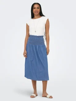 New ONLBEA Denim-nederdel Midinederdel Dame Nederdele