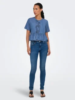 New ONLBEA Formel skjorte Dame Double Denim|Skjorter