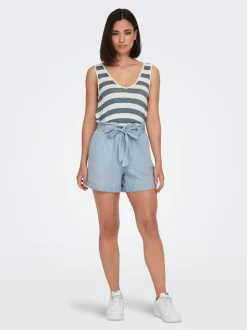 Best ONLBEA Høj talje Regular fit Denim-shorts Dame Shorts|Double Denim