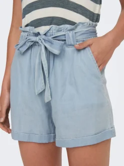 Best ONLBEA Høj talje Regular fit Denim-shorts Dame Shorts|Double Denim