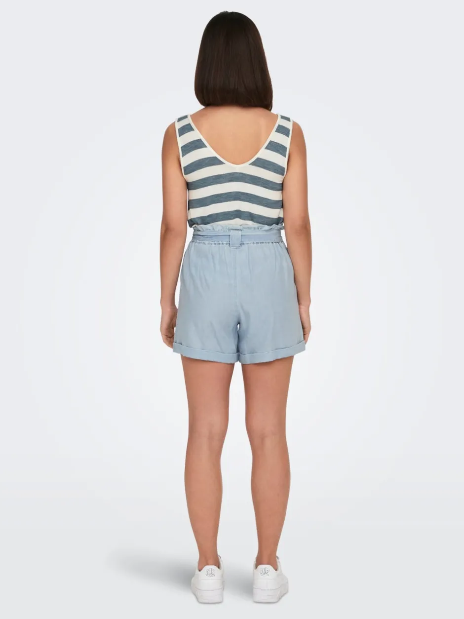 Best ONLBEA Høj talje Regular fit Denim-shorts Dame Shorts|Double Denim