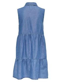 New ONLBEA Kort kjole Dame Kjoler|Double Denim