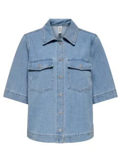 Hot ONLBELLE Denim-skjorte Dame Double Denim|Skjorter