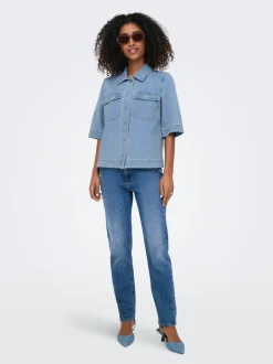 Hot ONLBELLE Denim-skjorte Dame Double Denim|Skjorter