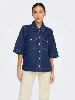 Online ONLBELLE Denim-skjorte Dame Double Denim|Skjorter