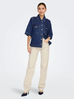 Online ONLBELLE Denim-skjorte Dame Double Denim|Skjorter