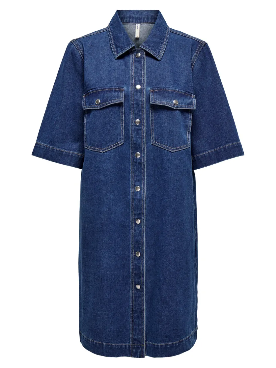 Sale ONLBELLE Kort kjole Dame Kjoler|Double Denim