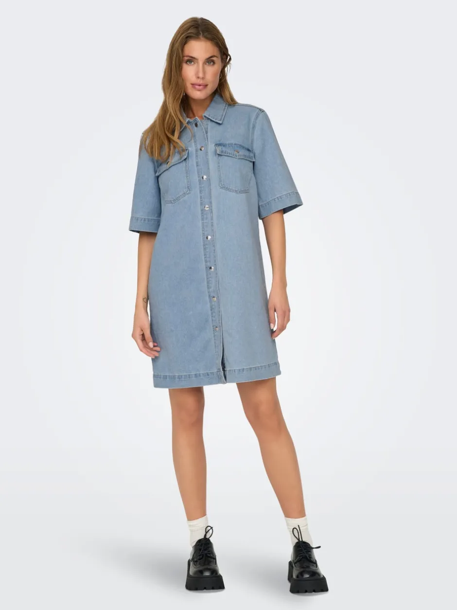 Sale ONLBELLE Kort kjole Dame Kjoler|Double Denim
