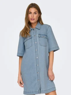 Sale ONLBELLE Kort kjole Dame Kjoler|Double Denim