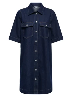 New ONLBELLE Kort kjole Dame Kjoler|Double Denim